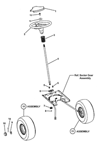 Steering Group Diagram and Parts List for 7800370-FLT185420 2008 Briggs and Stratton Lawn Tractor